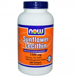 Sunflower Lecithin 1200 мг 100/200 дражета | Now Foods 